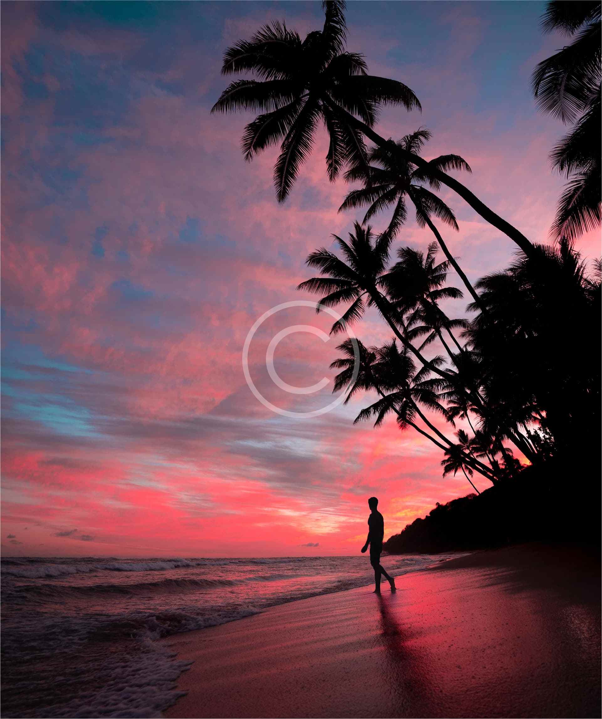 Seashore sunset